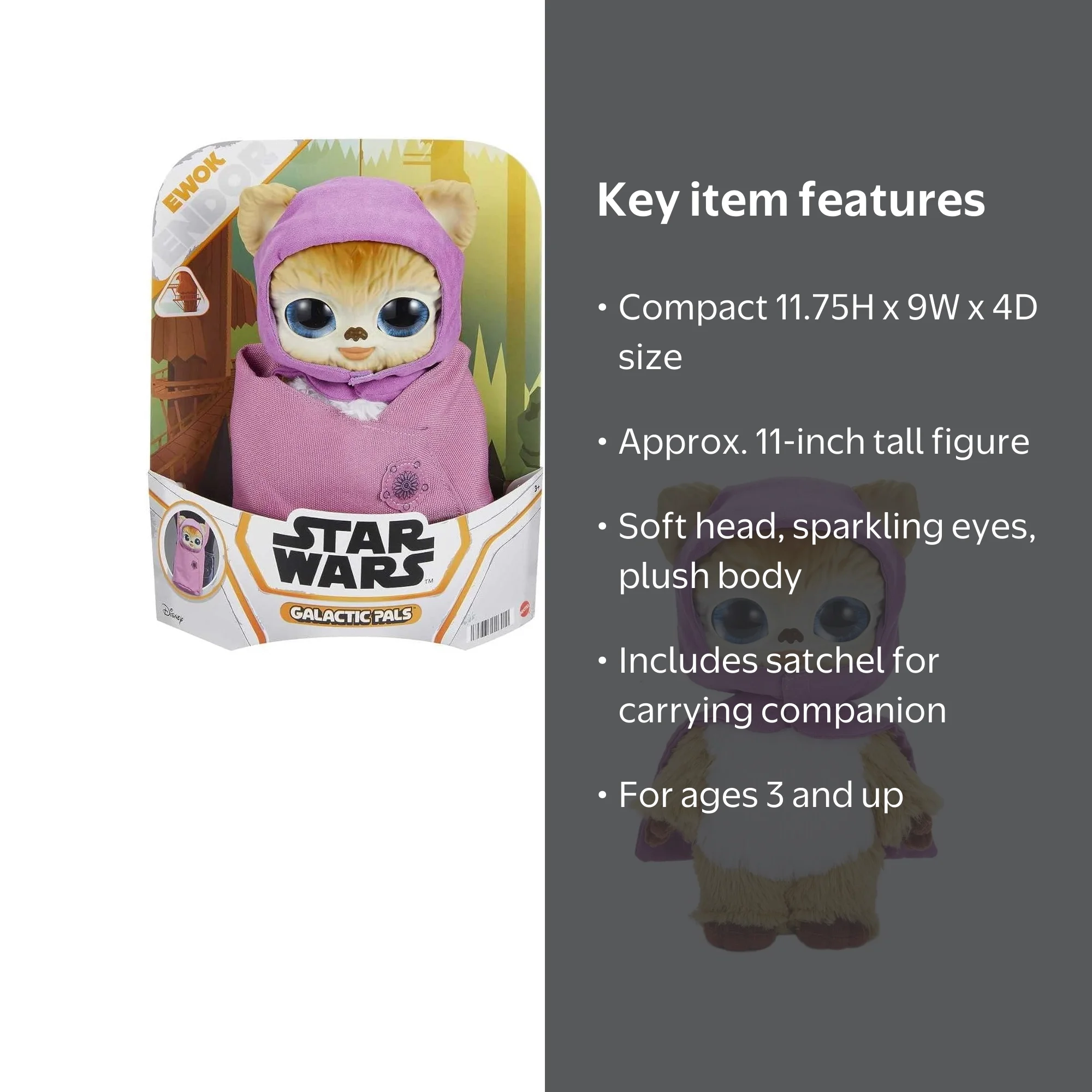 Star Wars Galactic Pals Ewok Plush, 11.75