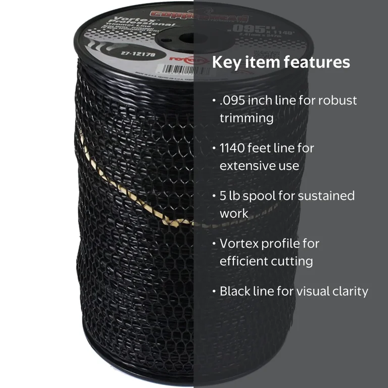 限定品 ICON Pack Diamond Wire Rotary, Vortex Trimmer Line, .095 X 1140' 5 lb spool, Black