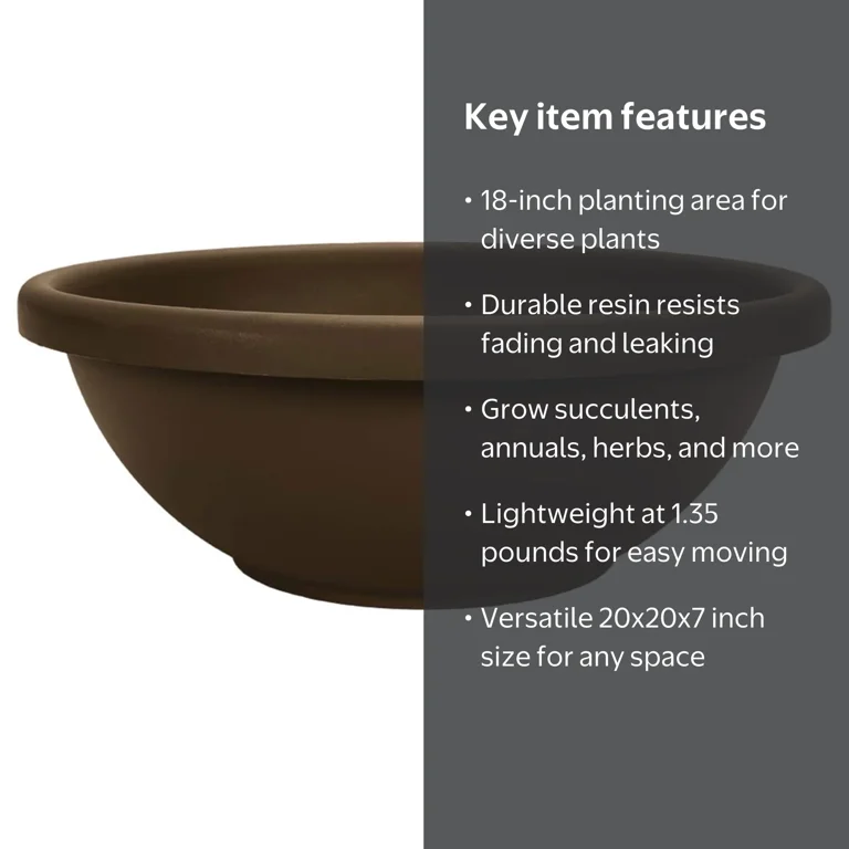 SRL.ROUNDTYPE PLANT POT-M カタチ製作所　二個セット The HC Companies, Bowl Planter, 18 Inch, Brown, Resin Material