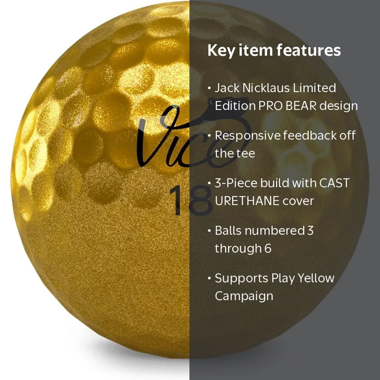 Vice Pro Bear Jack Nicklaus Limited Ed 12pk Golf Balls - Walmart.com