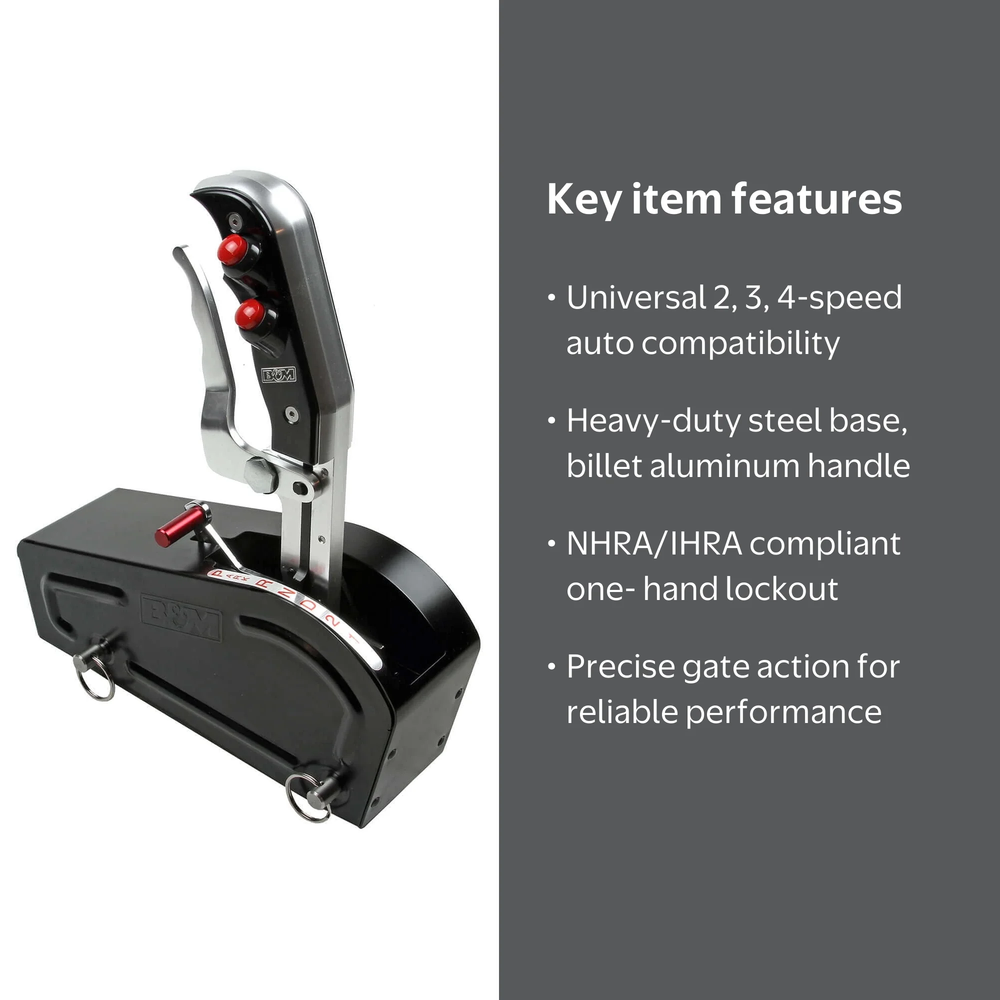 B&M 81104 Automatic Gated Shifter - Dual Button Magnum Grip