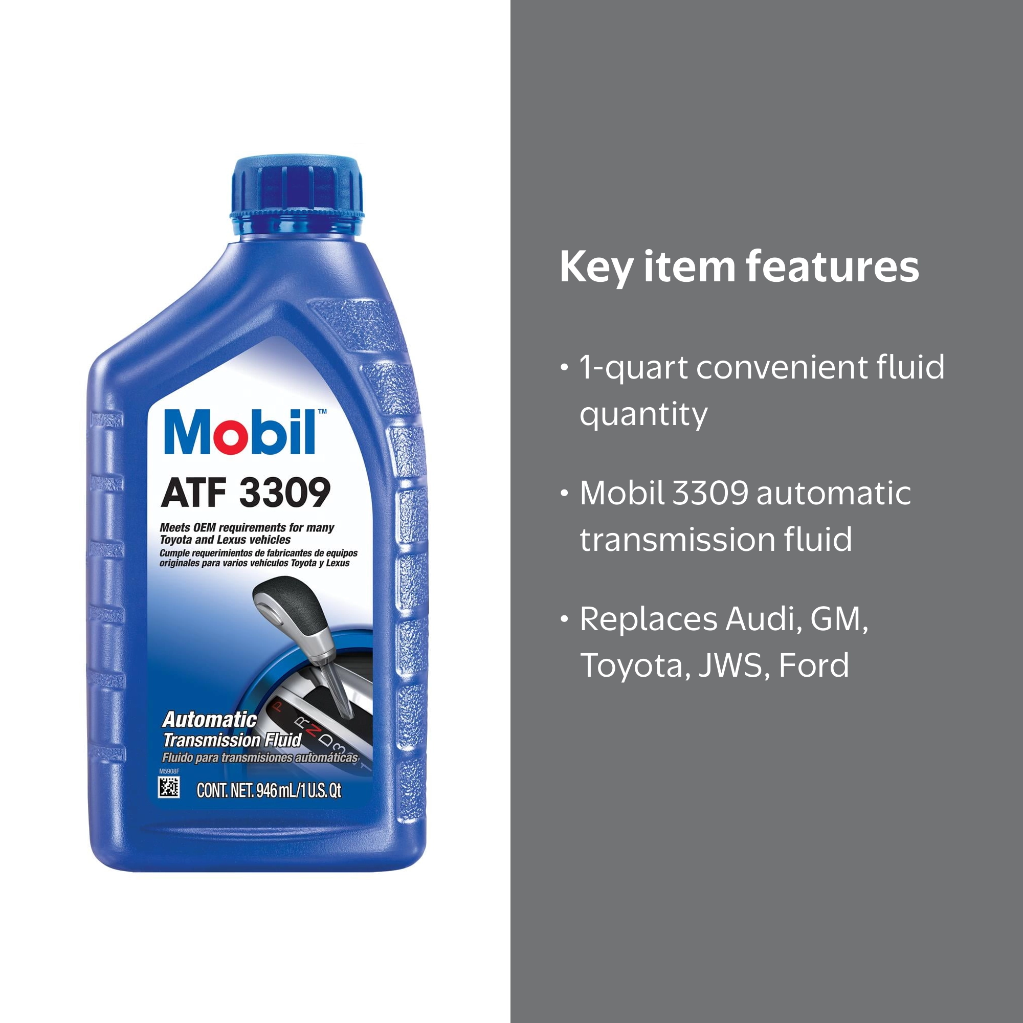 Mobil Transmission Fluid, ATF 3309 Series, Toyota T-IV Compatible