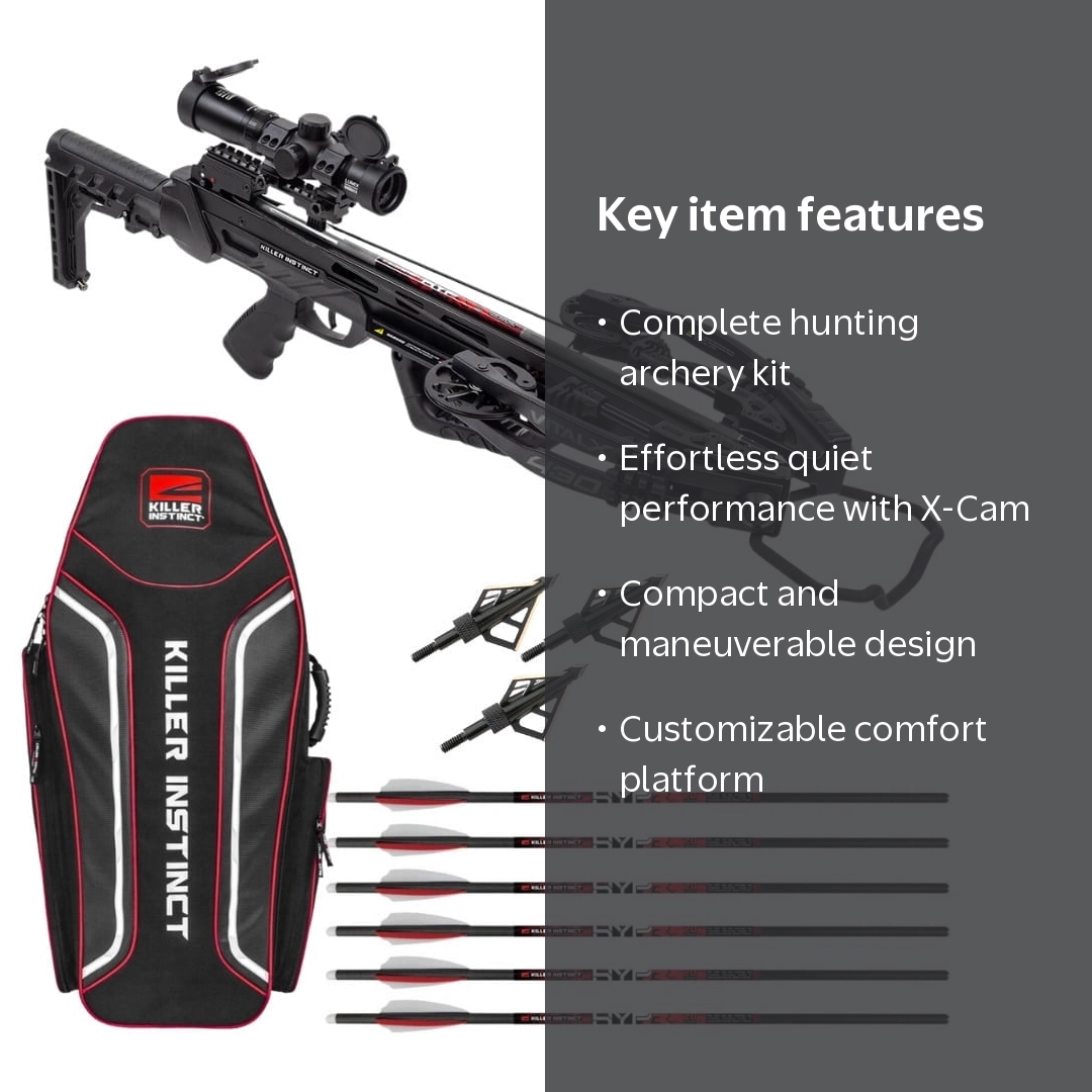 Killer Instinct Vital X 430 Elite Crossbow Archery Kit with Killer