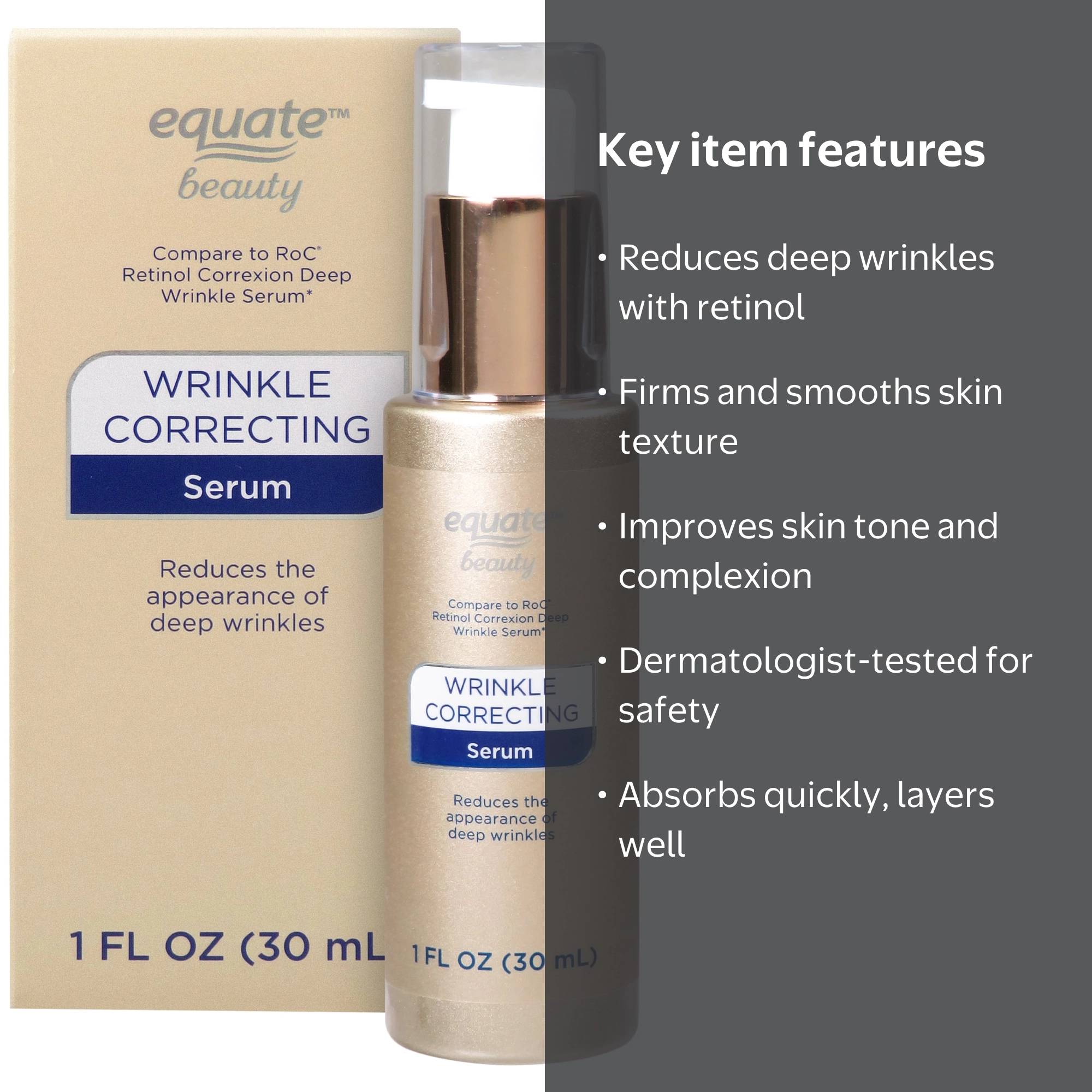 Equate Wrinkle Correcting Serum with Retinol, 1 fl oz - Walmart.com