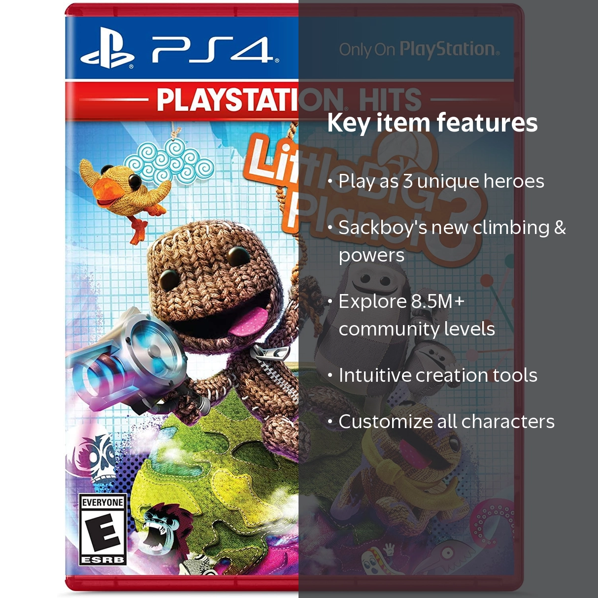 PlayStation 4とゲームソフト Little Big Planet 3 Hits - PlayStation 4 - Walmart.com
