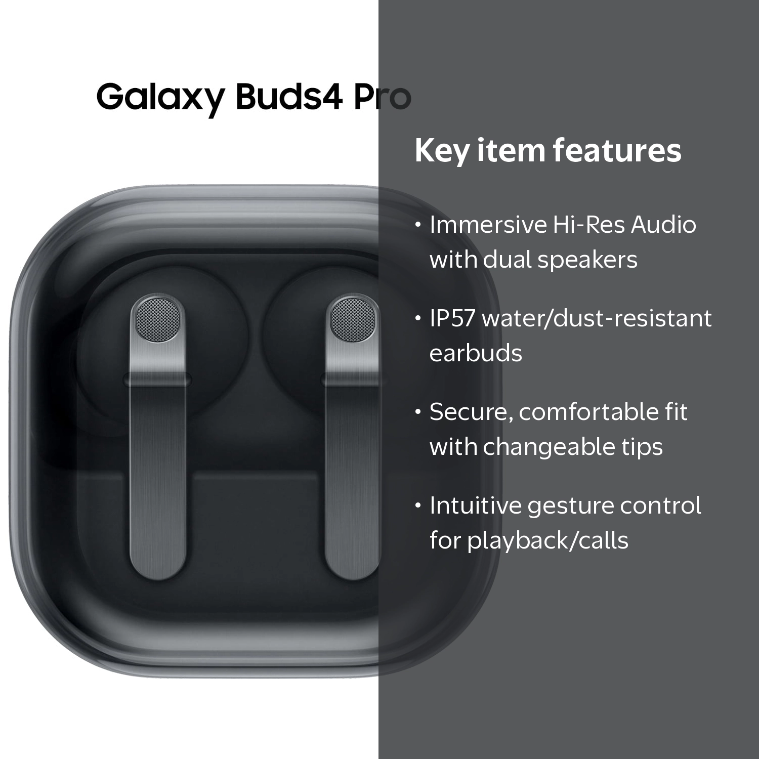 Samsung Galaxy Buds4 Pro Bluetooth Headphones and Charging Case