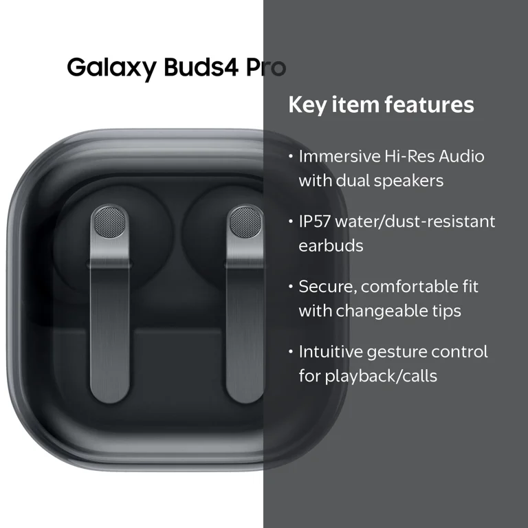 Samsung Galaxy Buds4 Pro Bluetooth Headphones and Charging Case