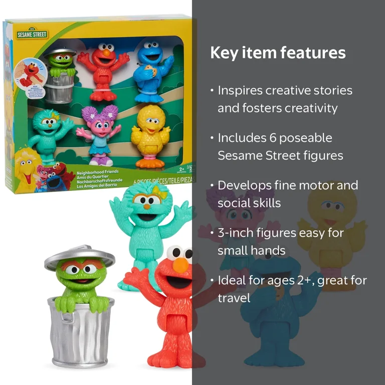 Sesame Street Neighborhood Friends 6pk Poseable Figures - Walmart.com