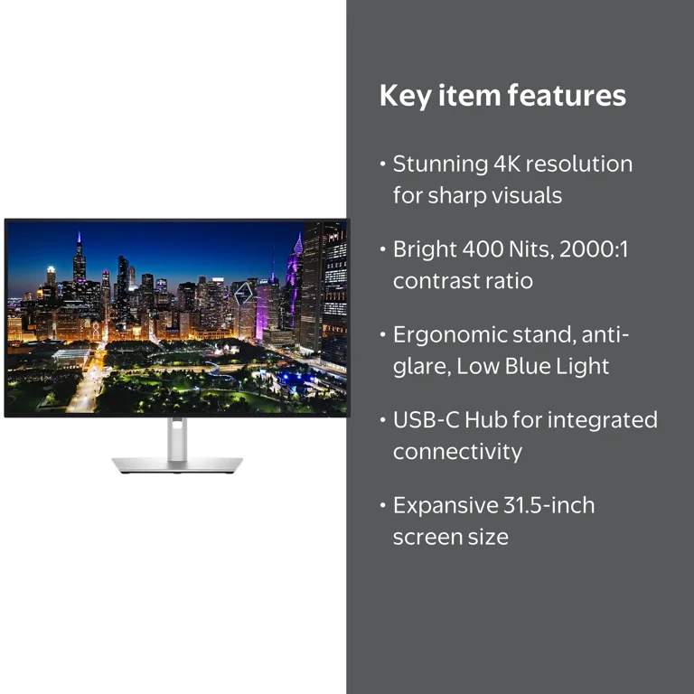 Dell, UltraSharp Monitor, U3225QE 32 inch 4K UHD 120Hz IPS Black