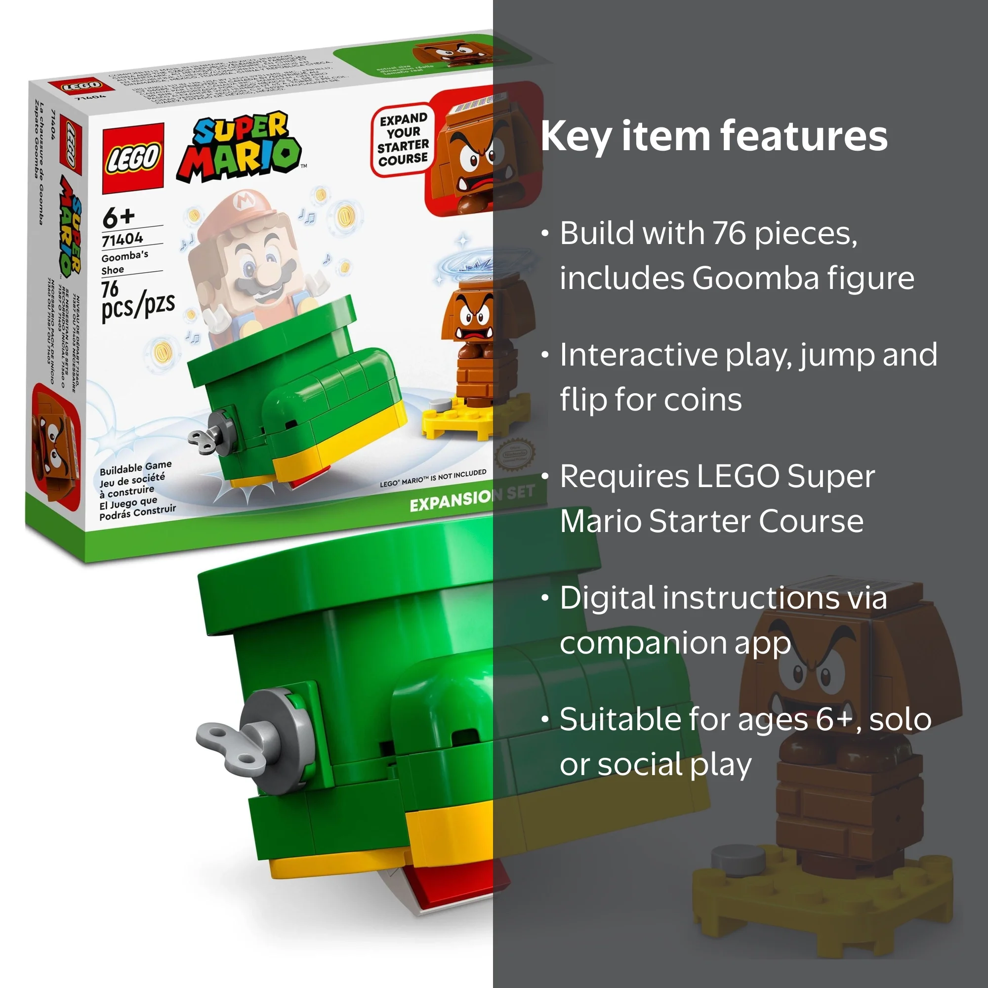 LEGO Super Mario Goomba's Shoe 71404, Luigi Starter Course