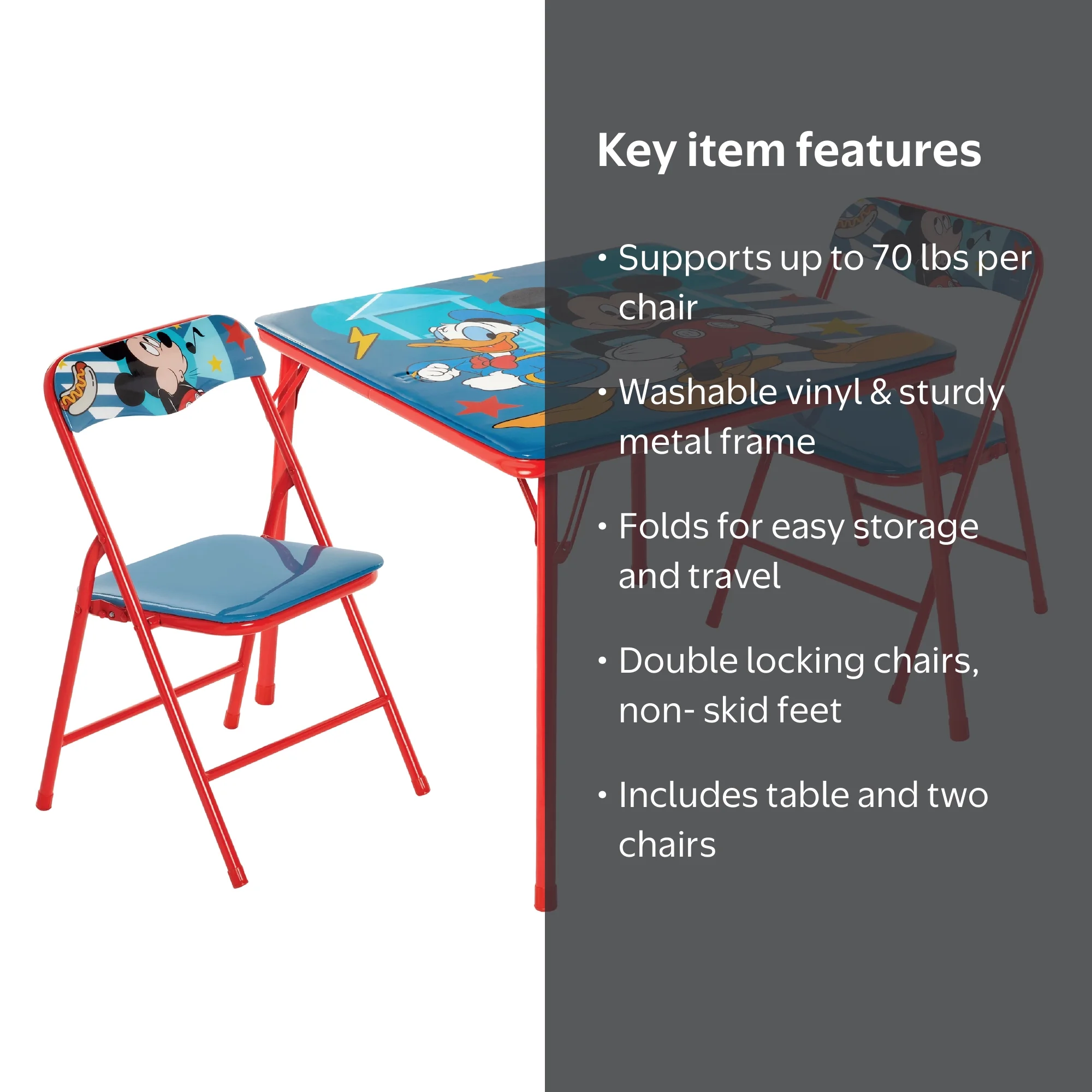 Mickey Mouse, Kids Activity Table and Chair Set, Model 3-Piece