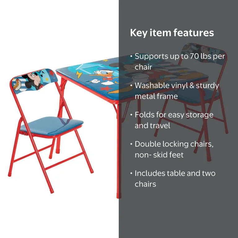 Mickey Mouse, Kids Activity Table and Chairs, 24.5