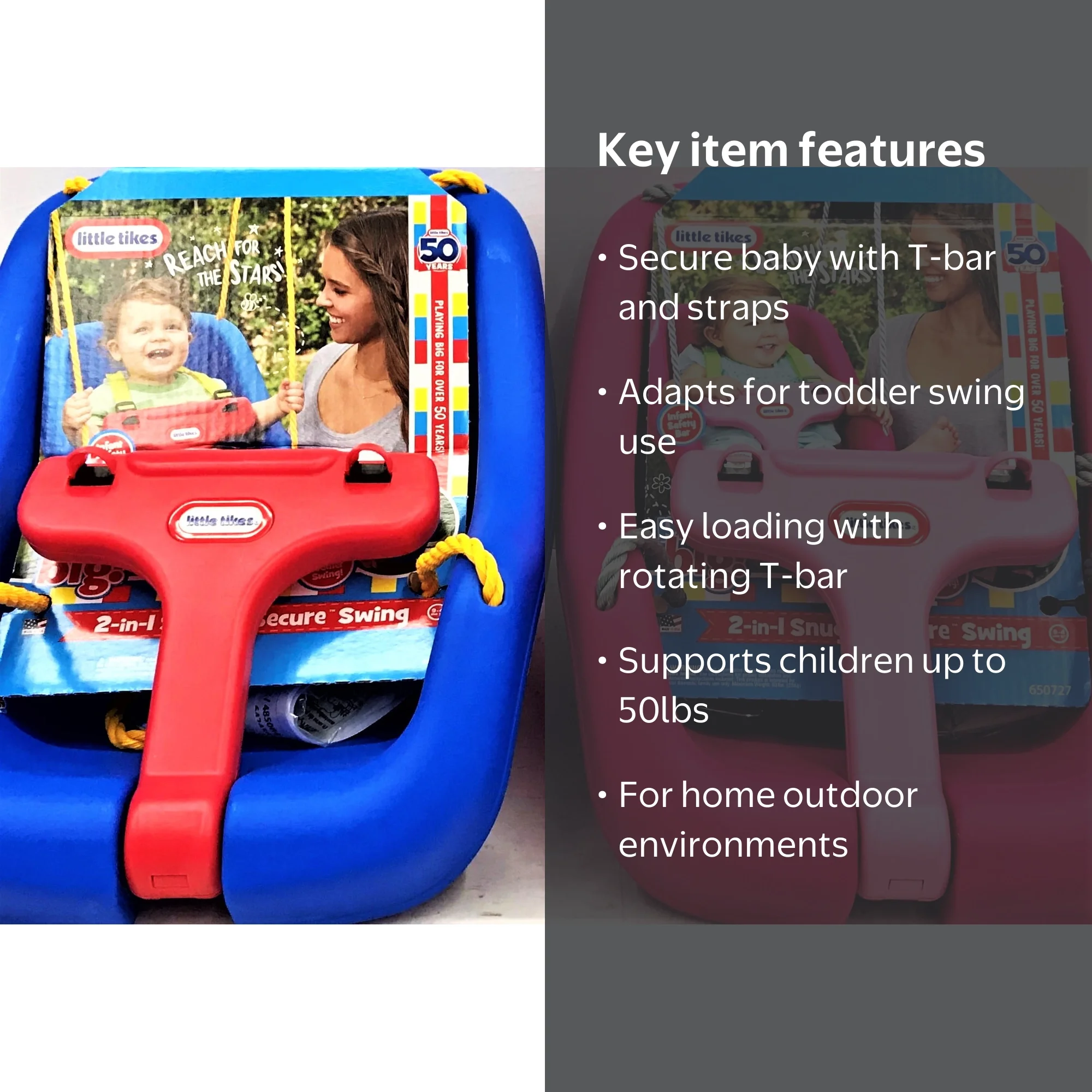 Little Tikes 2-in-1 Snug 'n Secure Swing - Walmart.com