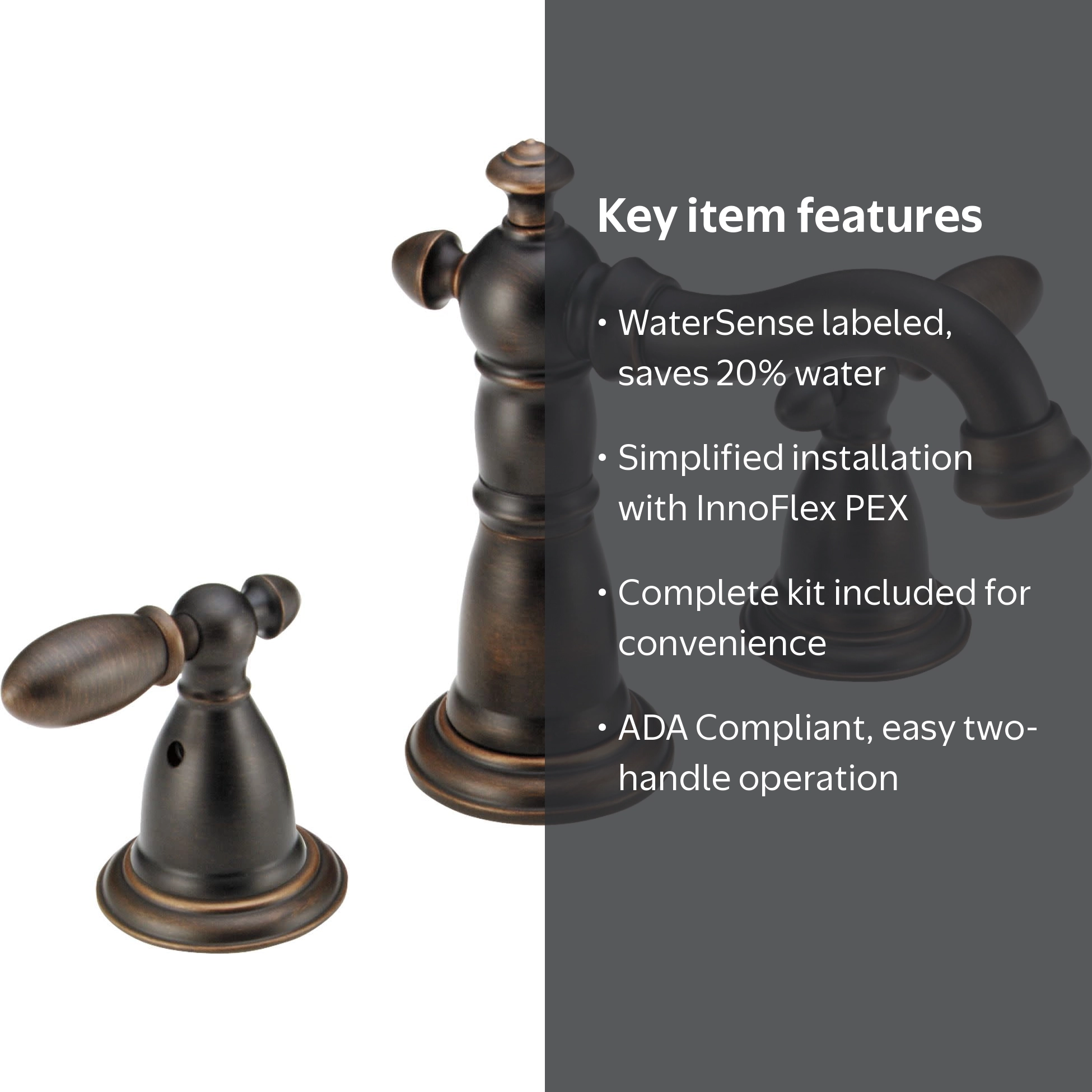 Delta Victorian Two Handle Widespread Bathroom Faucet in Venetian
