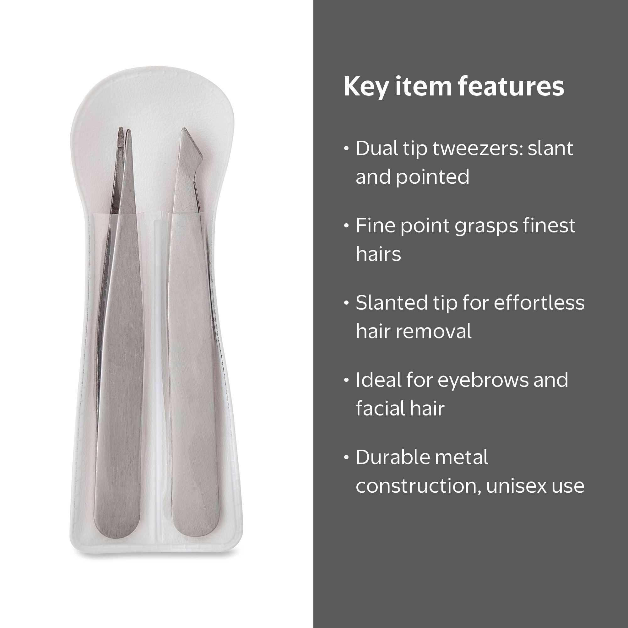Equate Mini Duo Pack Stainless Steel Slanted and Pointed Tip