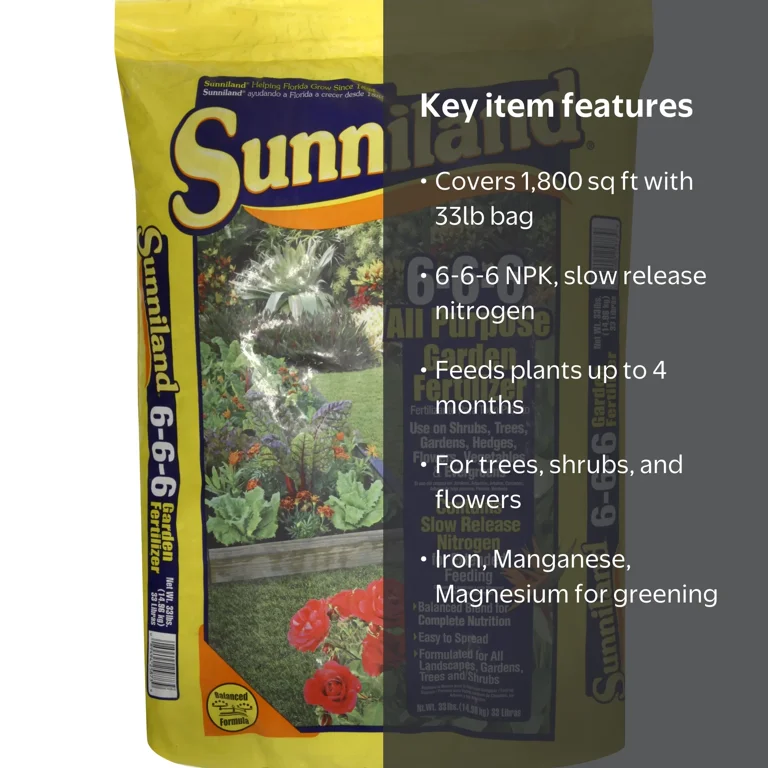 Sunniland 6-6-6 Lawn Fertilizer, 33 lb. Bag - Walmart.com