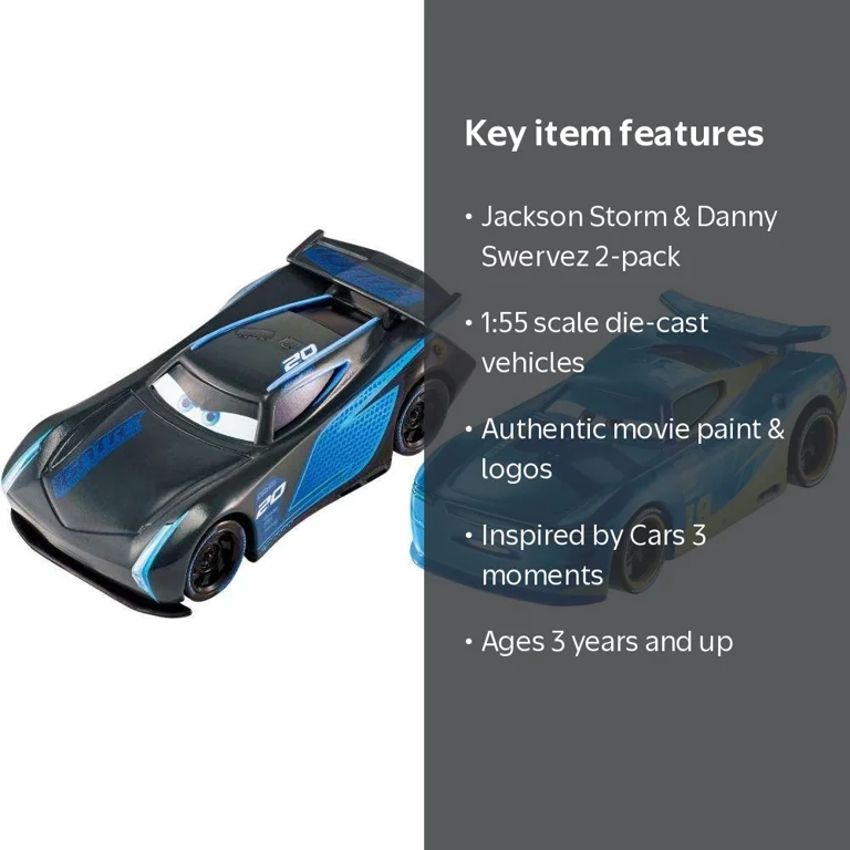 フェローズ販促用 フィギュアSTORMY BLUE 大小 2体セットDIGO Disney Pixar Cars 3 Jackson Storm & Danny Swervez Die-Cast Car
