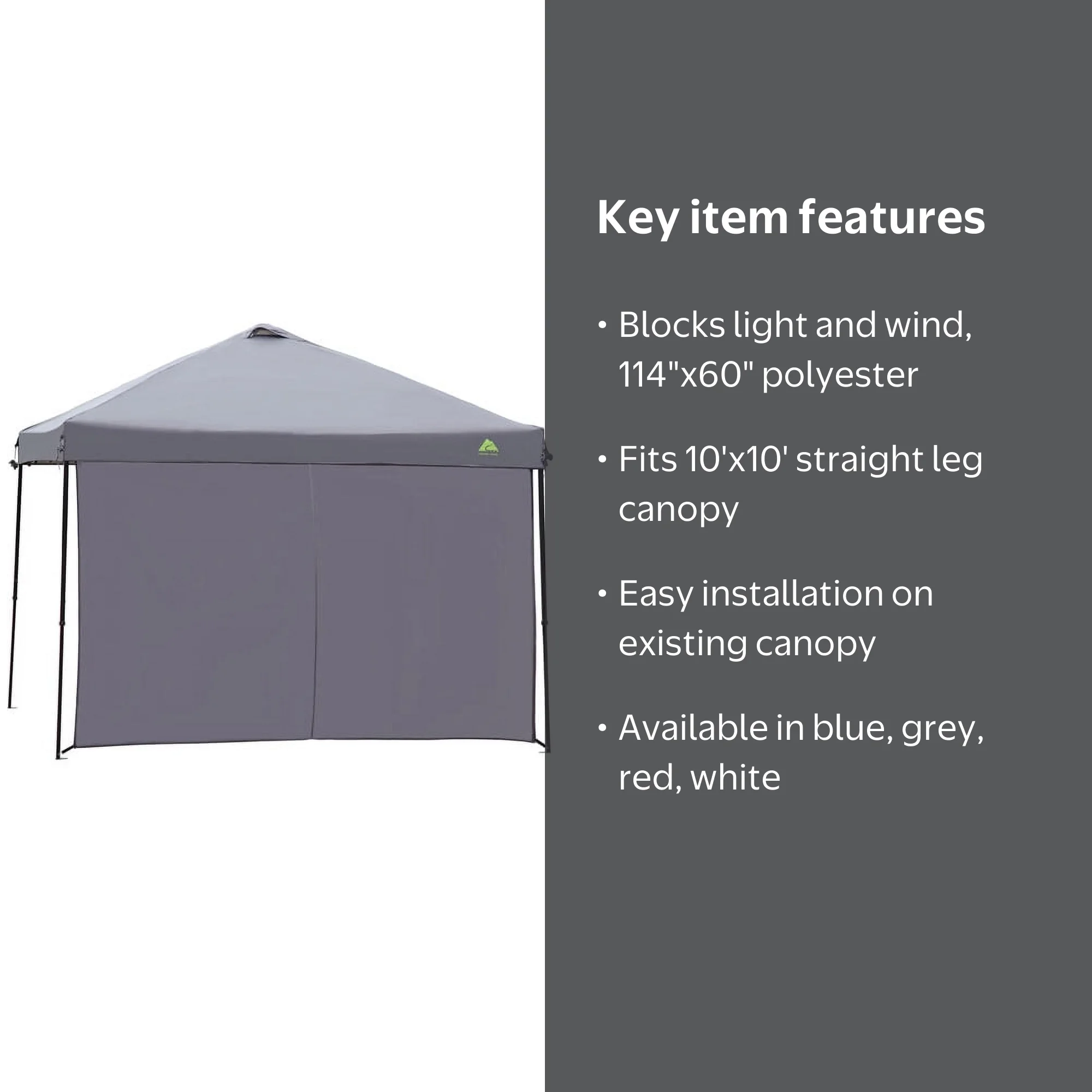 Ozark Trail Sun Wall for 10 x 10 Canopy - Wind & Sun Blocker
