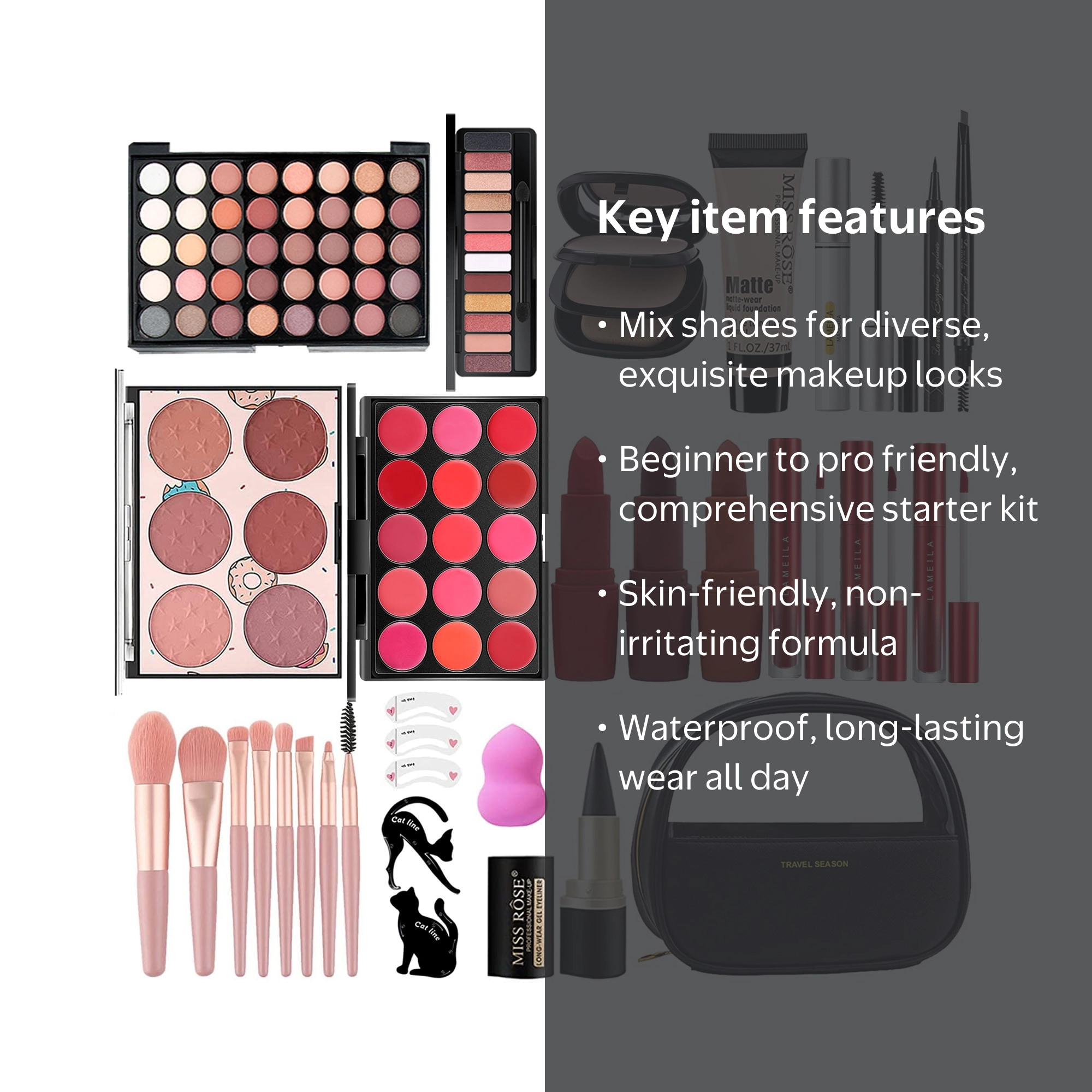AOLIKOKO All In One Makeup Kit, Full Kit for Women, Multipurpose