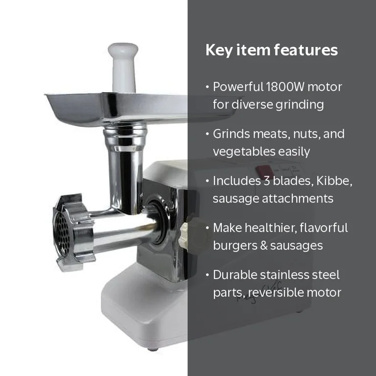 MEG MegaChef 1800 Watt High Quality Automatic Meat Grinder for