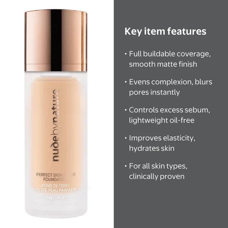 Nude by Nature Perfect Skin Filter Foundation, W4 Soft Sand