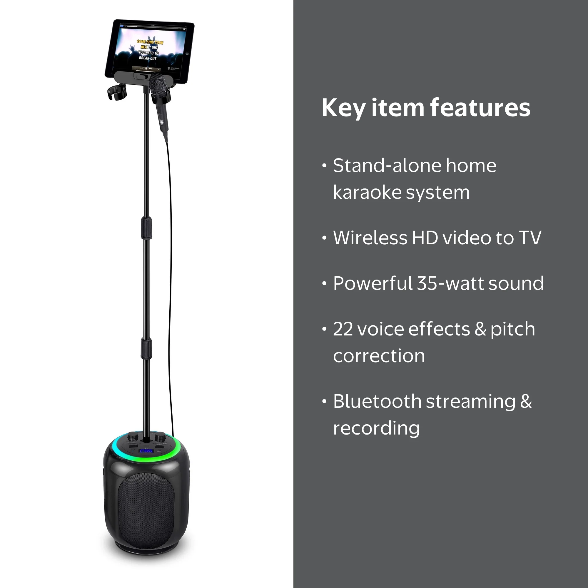 Singing Machine Sing Cast Max Stand-Alone Karaoke Machine, Stand