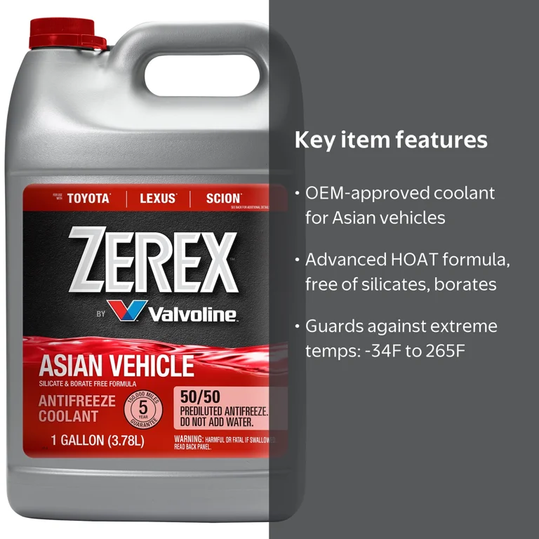 Valvoline, Antifreeze Coolant, 50/50 Ready-to-Use, Red, 1 gal