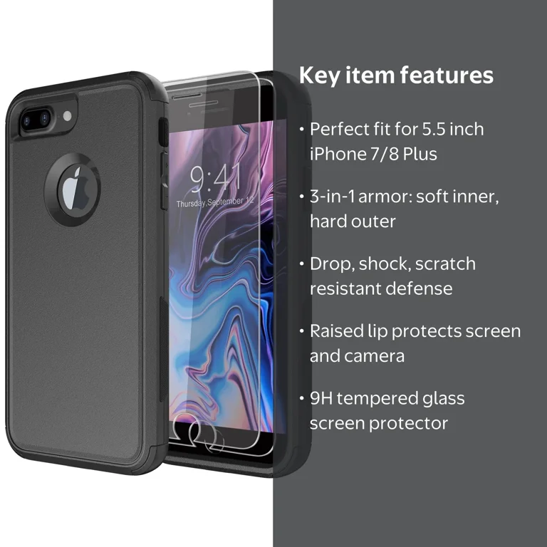 Diverbox iPhone 8 Plus and 7 Plus Case, Shockproof Dropproof