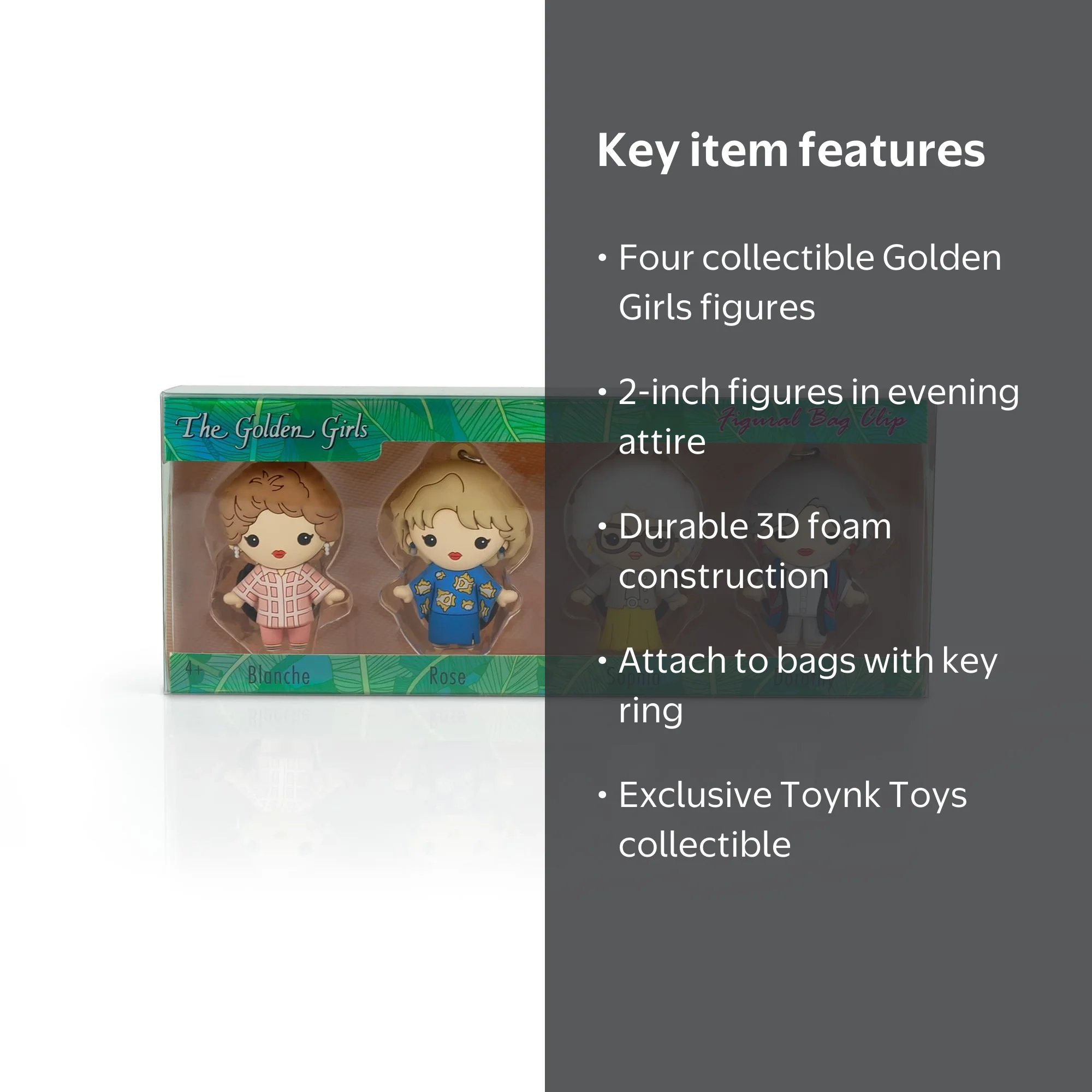Toynk Exclusive Golden Girls Keychain Merchandise: 4-Piece 3D Foam