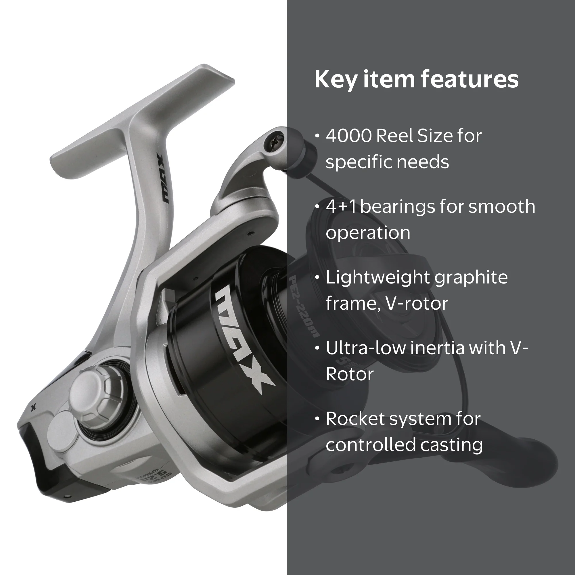 Abu Garcia Max X Spinning Fishing Reel, 4000 Size Reel - Walmart.com