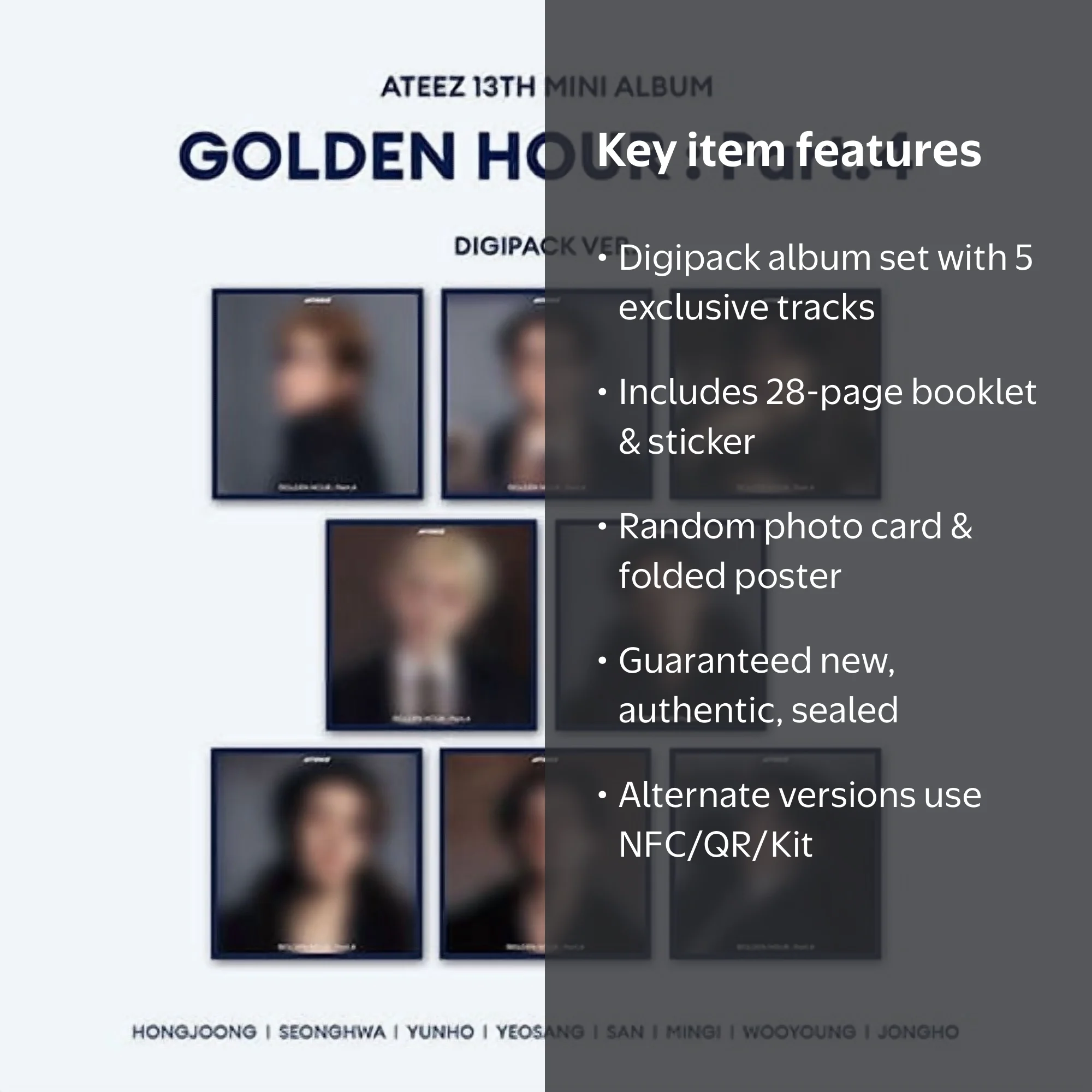 ATEEZ - [GOLDEN HOUR : PART.4] 13th Mini Album DIGIPACK 8 Version