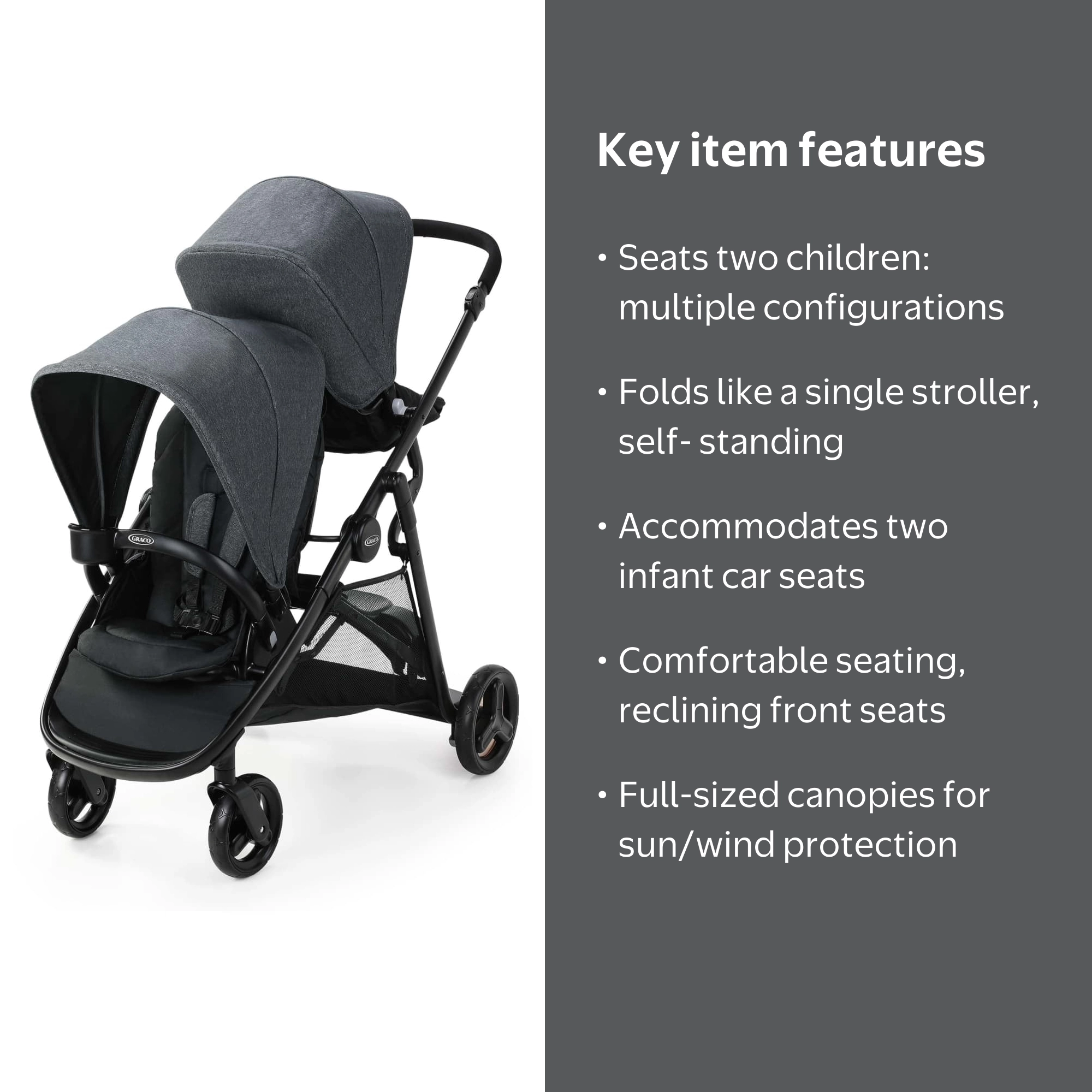 Free Shipping! Graco Ready2Grow 2.0 Double Infant Stroller, Unisex