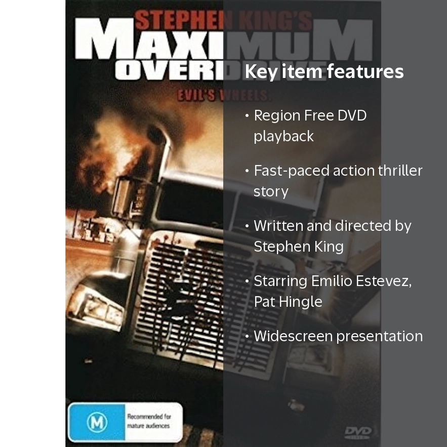 Maximum Overdrive Mayhem Shocker (DVD) - Stephen King's Fast-Paced