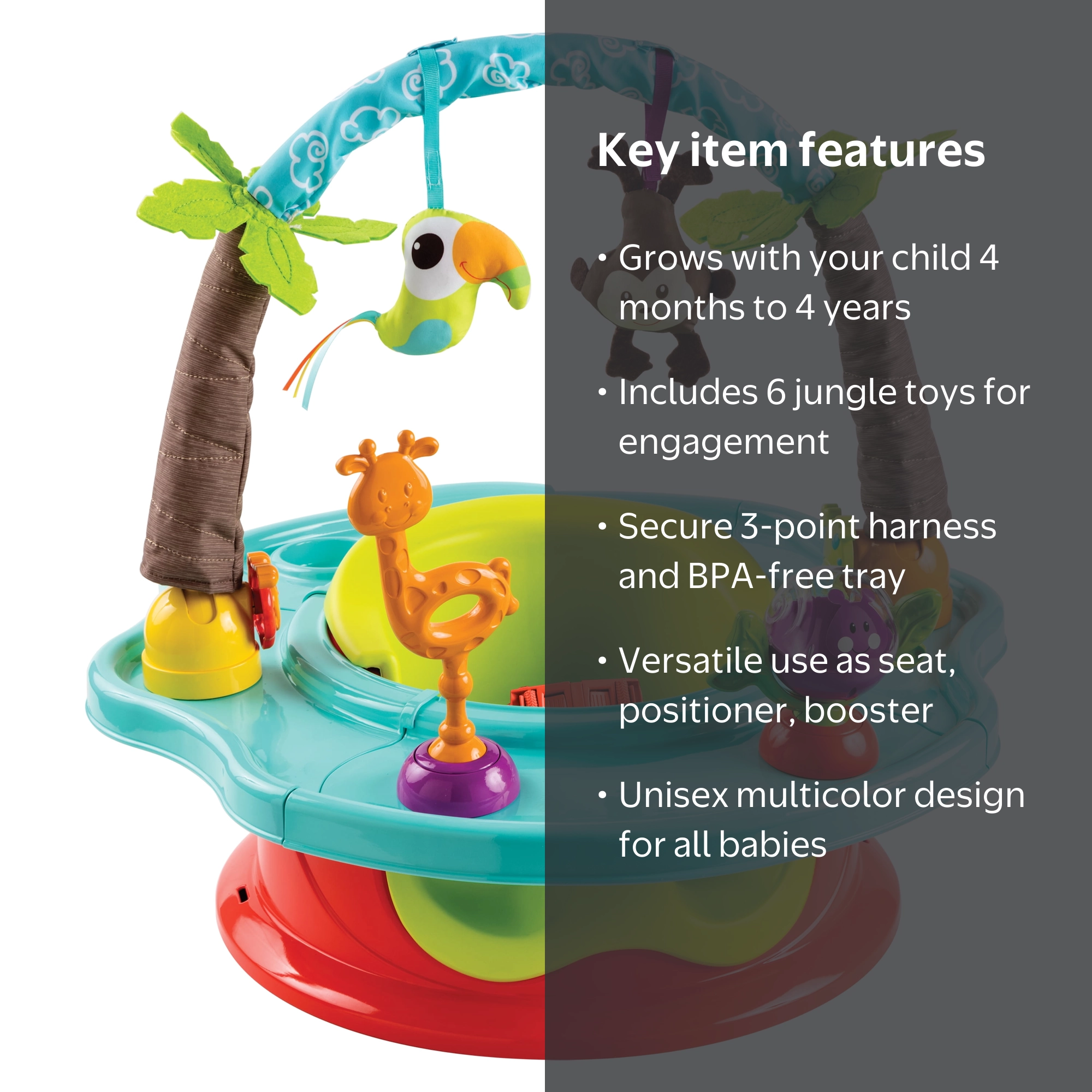 Summer Infant Deluxe Super Seat (Wild Safari), Multicolor, Unisex