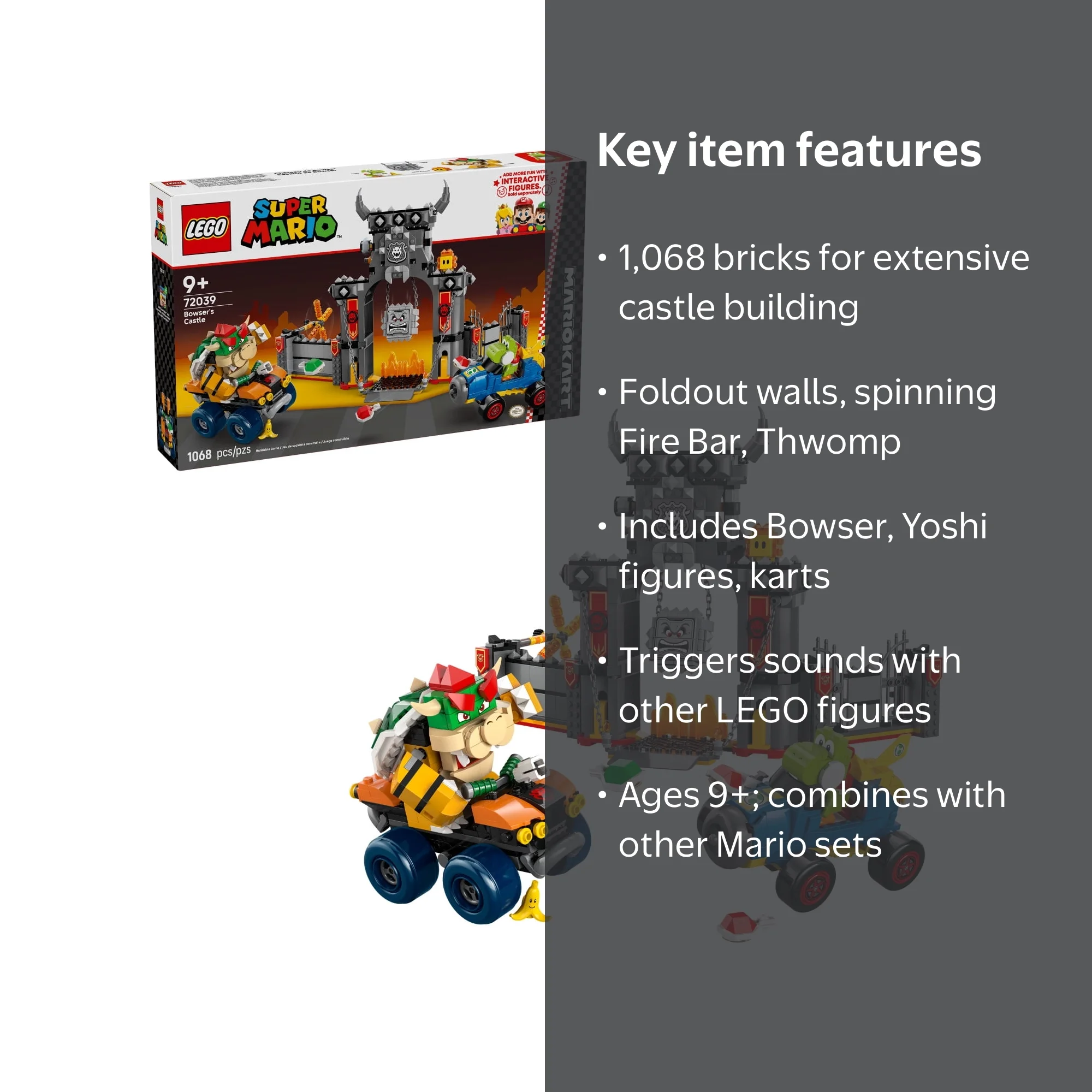 LEGO Super Mario: Mario Kart Bowser‚Äôs Castle Building Toy, 72039