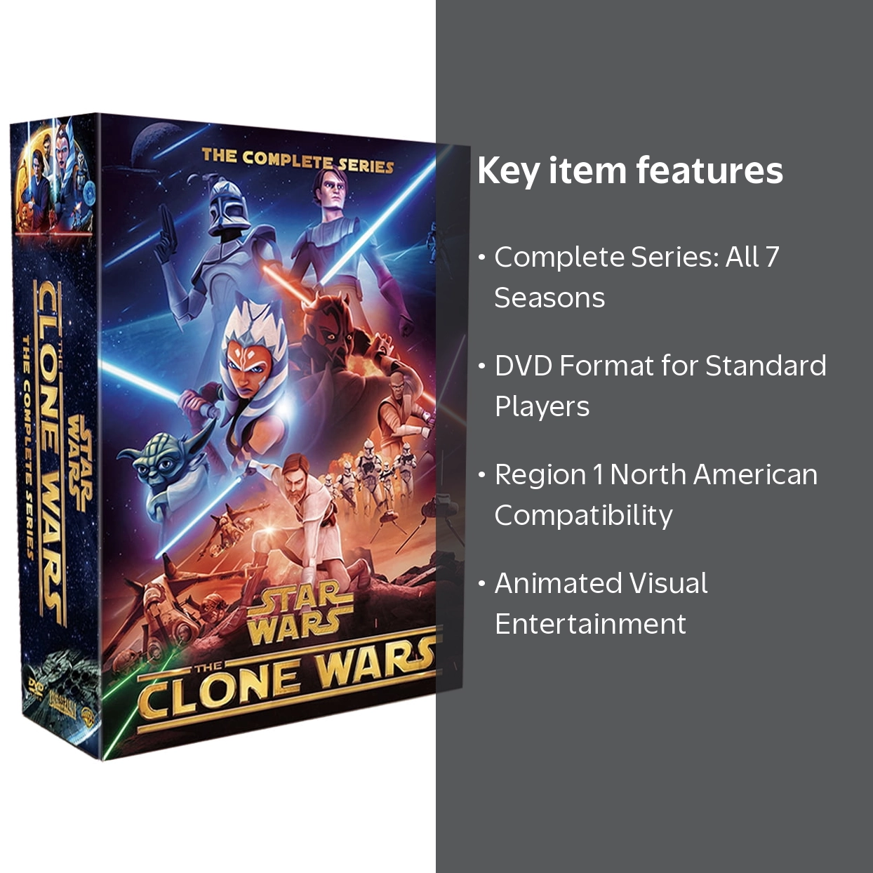Star Wars The Clone Wars Complete Series Seasons 1-7 (DVD