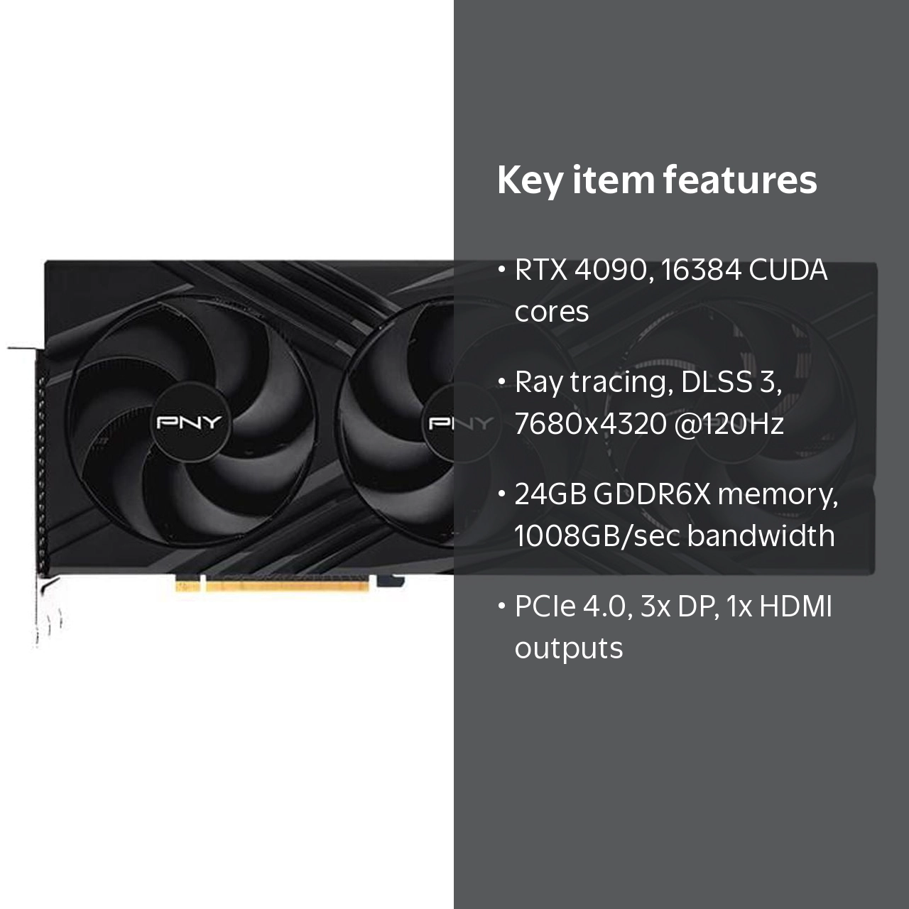 PNY GeForce RTX™4090 24GB VERTO PC Gaming Graphics Card with