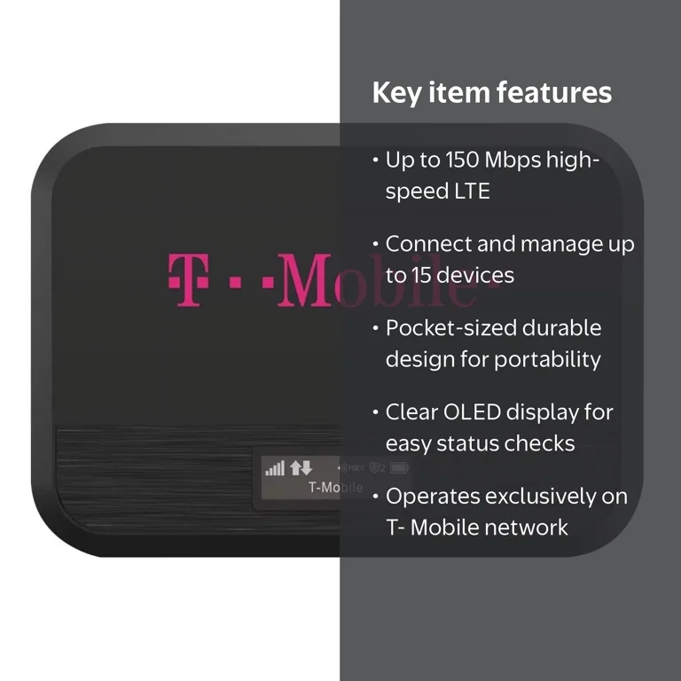 Franklin T9 Mobile Hotspot, 4G LTE, 150 Mbps, Wi-Fi 5, Portable