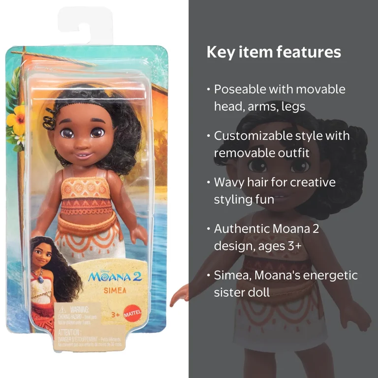 Moana Disney Simea Fashion Doll with Removable Outfit and Anklet