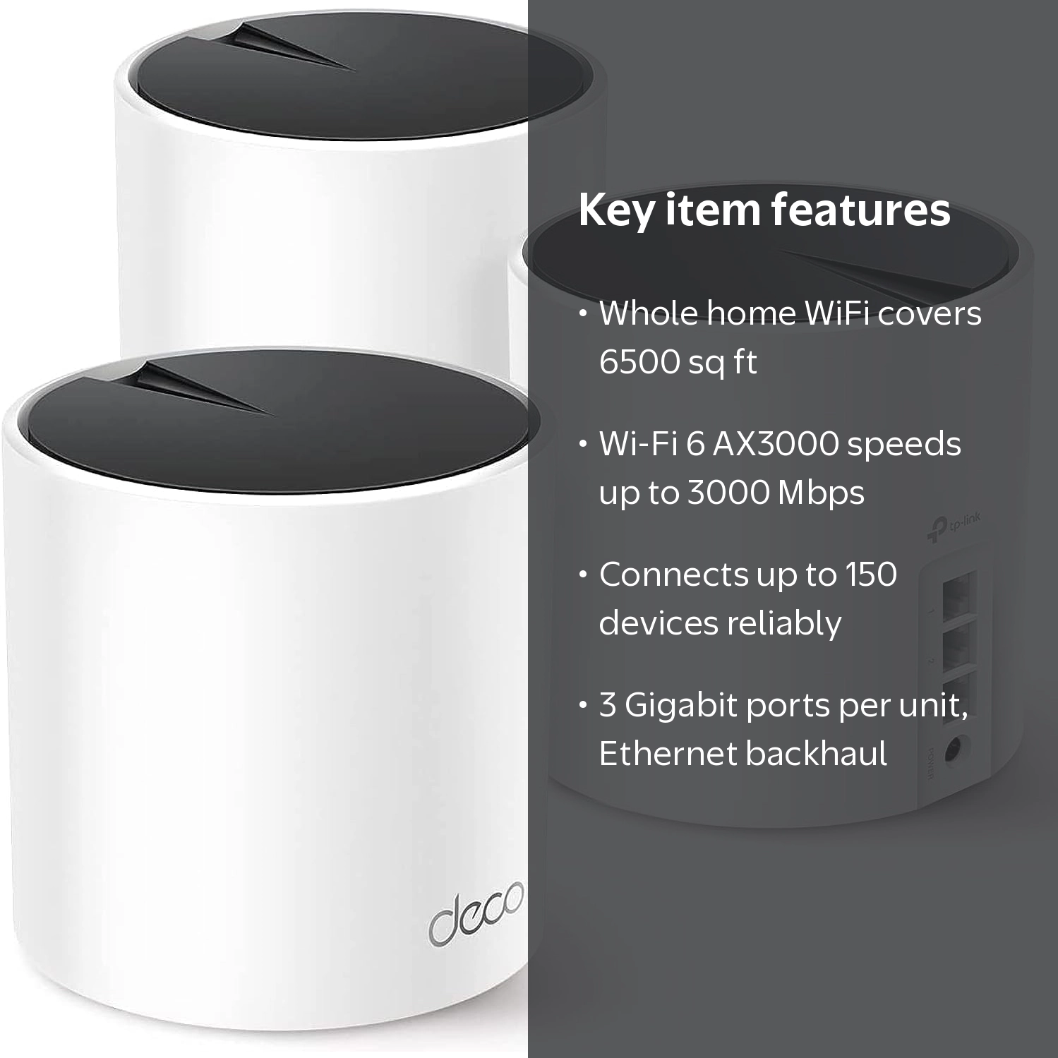 Deco X55 AX3000 WiFi 6 Mesh System - Covers up to 6500 Sq.Ft