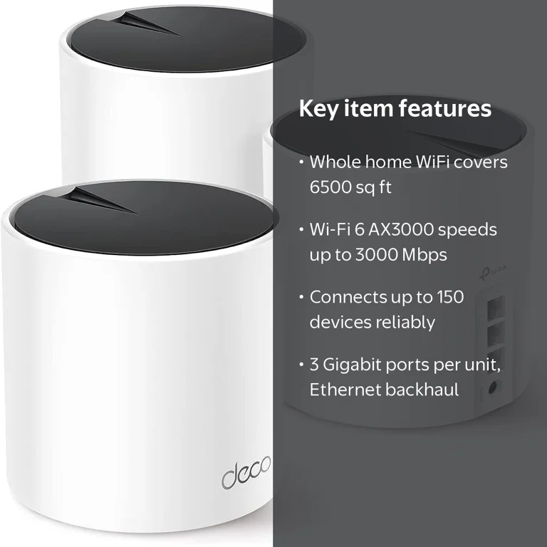 Deco X55 AX3000 WiFi 6 Mesh System - Covers up to 6500 Sq.Ft