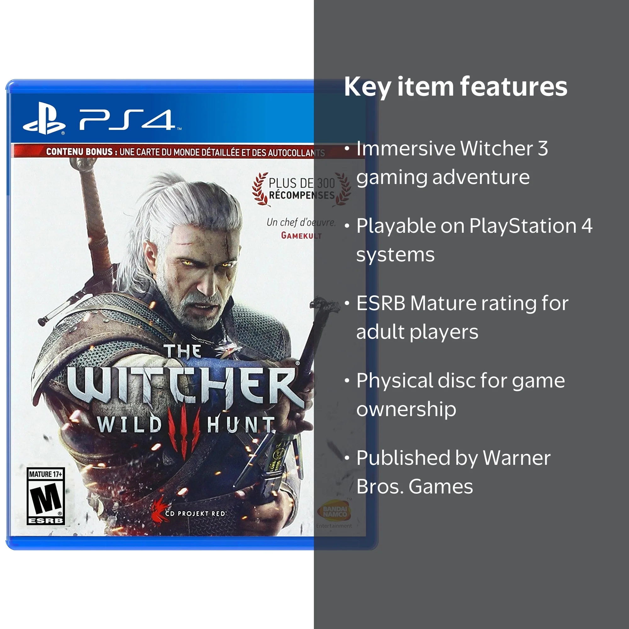 Warner Bros. The Witcher 3: Wild Hunt Video Games - PS4 - Walmart.com