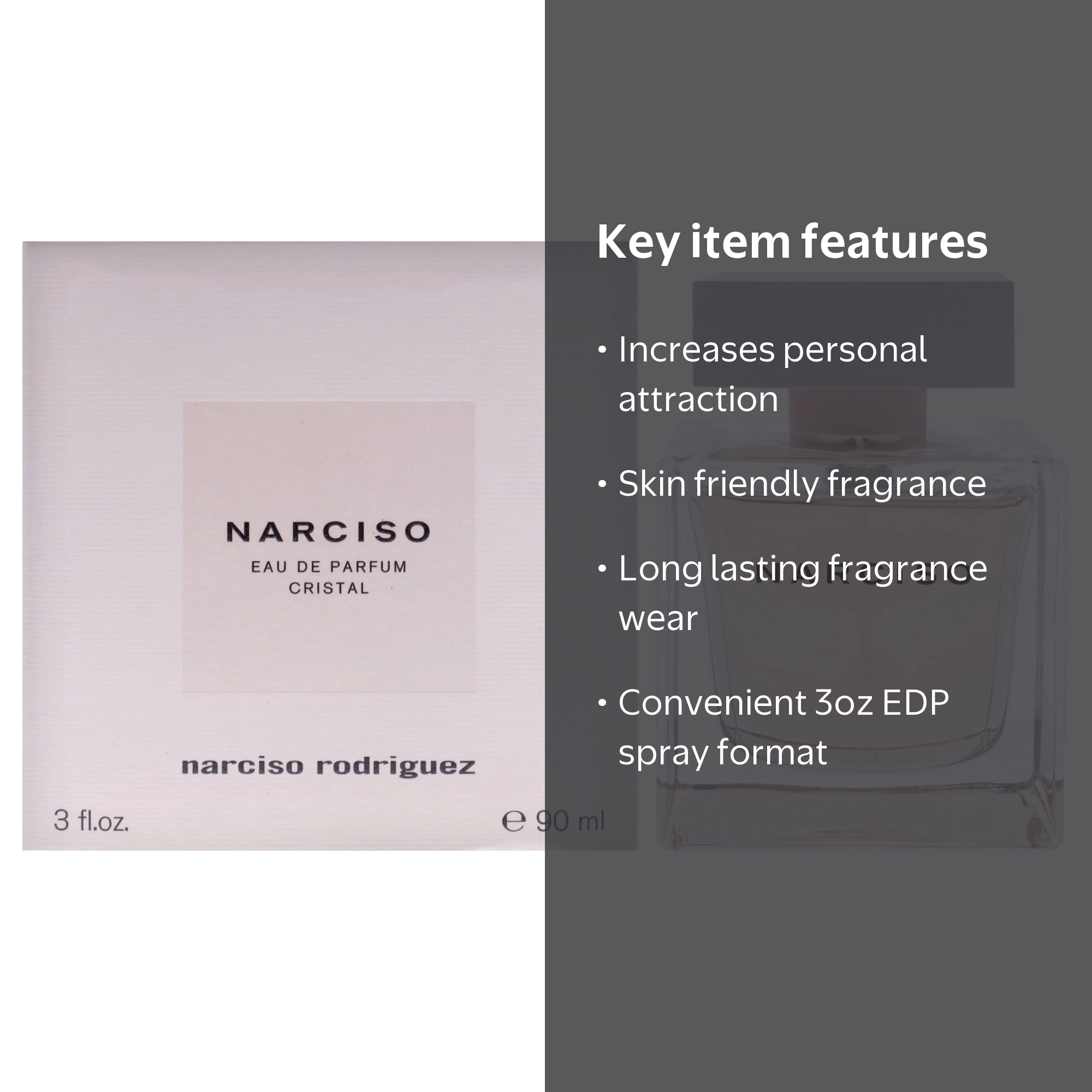 Narciso Rodriguez, Narciso Cristal EDP Spray, 3 oz, Woody Aromatic