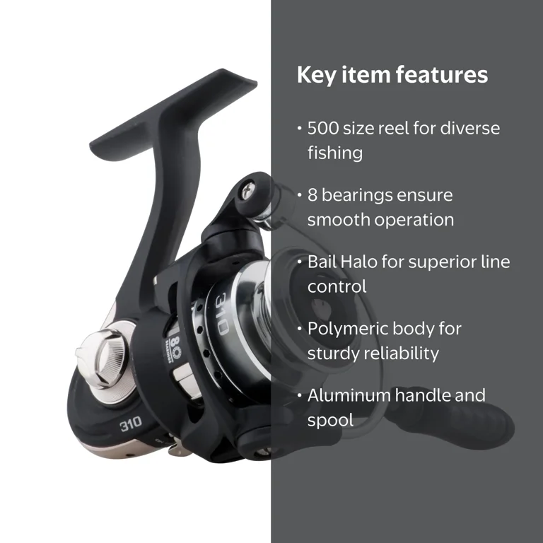 Mitchell 310 Spinning Reel, 8 Bearings, Anti-Reverse, Bail Halo