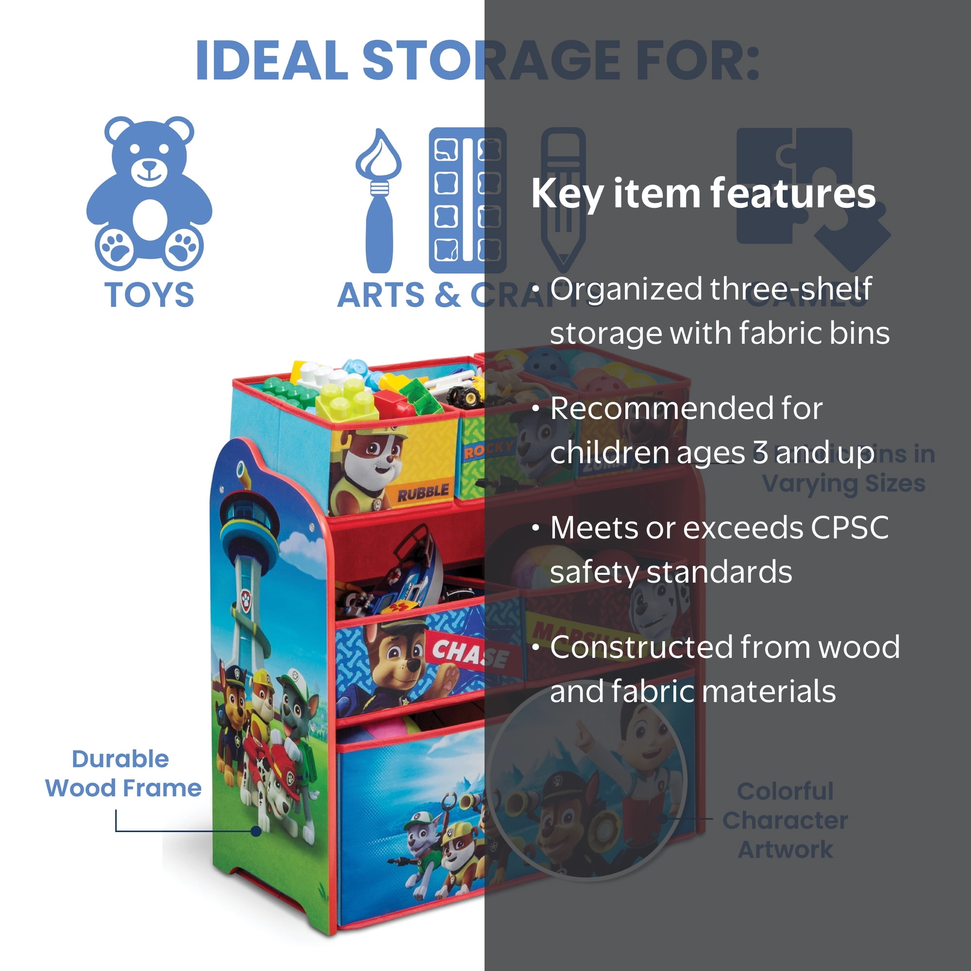 員弁ナオ　８人トーナメント　プレイマット・スリーブセット Nick Jr. PAW Patrol Multi-Bin Toy Organizer by Delta Children