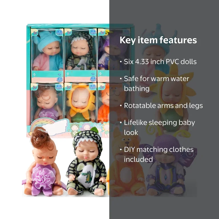 Keyohome 6Pcs Mini Baby Dolls,4