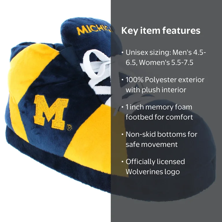 Michigan Wolverines Original Comfy Feet Sneaker Slipper, Medium