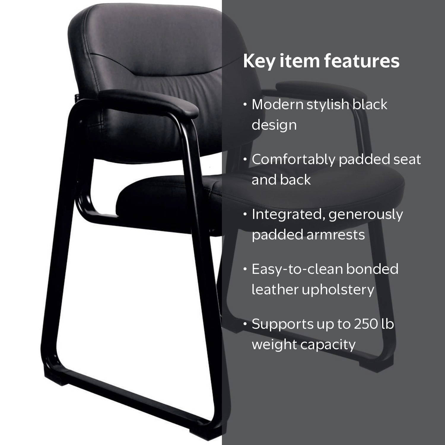 OFM Essentials Collection Bonded Leather Executive Side Chair with