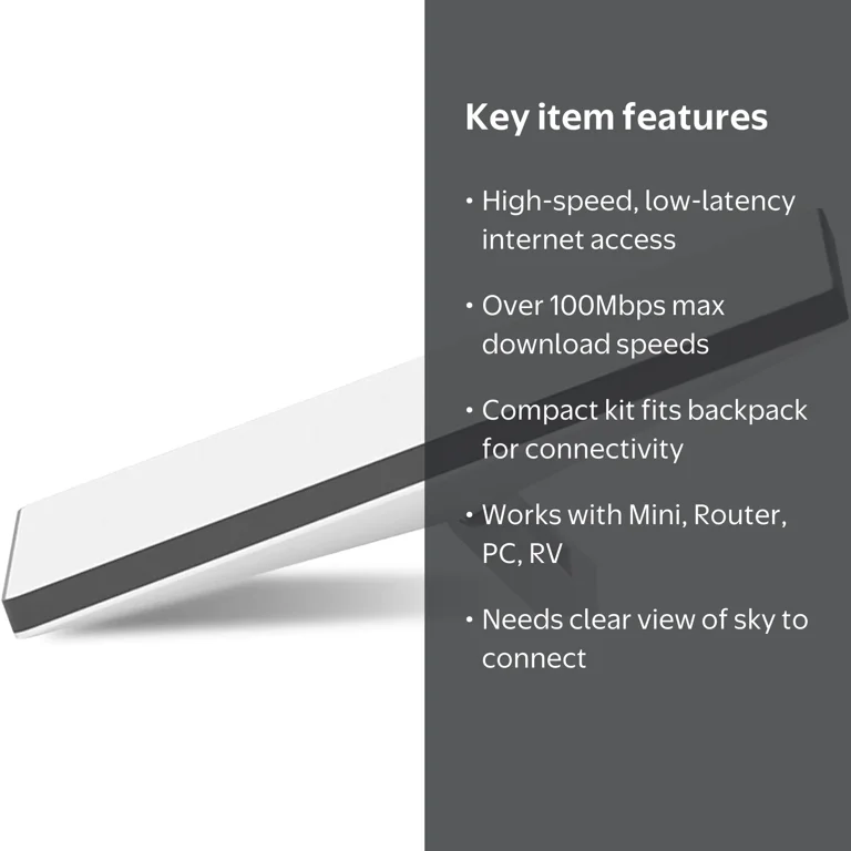 STARLINK Mini Satellite Internet Kit, Portable Wi-Fi Antenna, 16.4