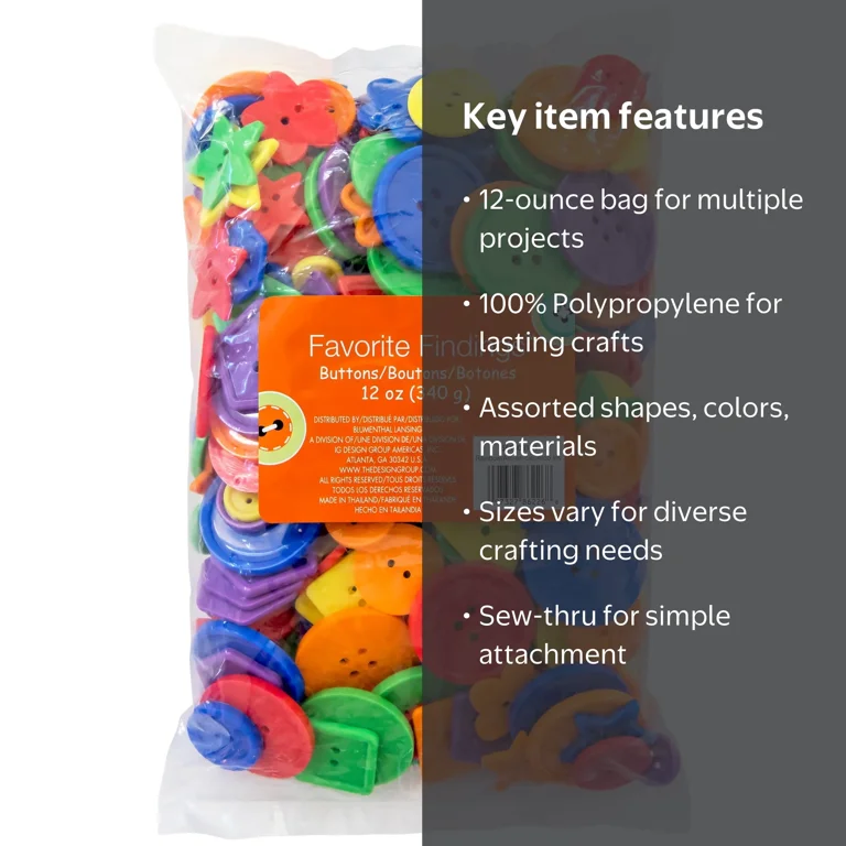 Favorite Findings Multicolor Rainbow Assorted Sew Thru Value